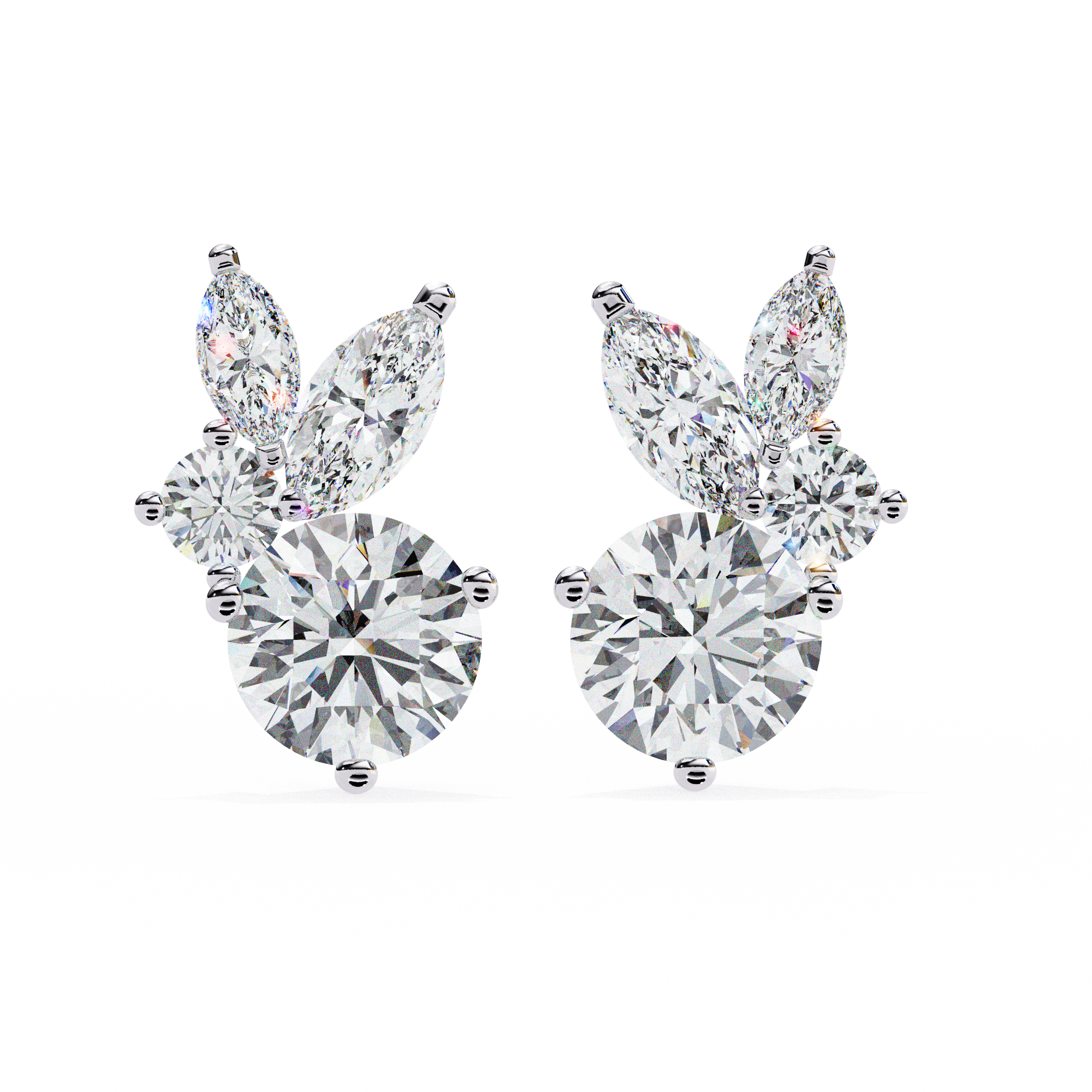 Stunning Diamond Halo Earrings